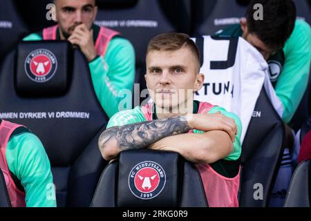 Herning, Dänemark. August 2023. Maciej Rosolek von Legia Warszawa, der während des Qualifikationsspiels der UEFA Conference League zwischen dem FC Midtjylland und Legia Warszawa in der MCH Arena in Herning gesehen wurde. (Foto: Gonzales Photo/Alamy Live News Stockfoto