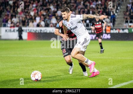 Herning, Dänemark. August 2023. Pawel Wszolek (13) von Legia Warszawa, gesehen während des Qualifikationsspiels der UEFA Conference League zwischen dem FC Midtjylland und Legia Warszawa in der MCH Arena in Herning. (Foto: Gonzales Photo/Alamy Live News Stockfoto