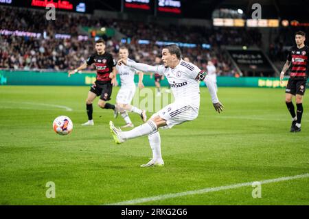 Herning, Dänemark. August 2023. Josue (27) von Legia Warszawa, der während des Qualifikationsspiels der UEFA Conference League zwischen dem FC Midtjylland und Legia Warszawa in der MCH Arena in Herning zu sehen war. (Foto: Gonzales Photo/Alamy Live News Stockfoto