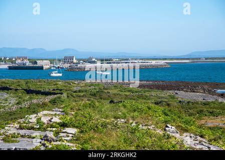 View on Kilronan harbour in Inishmore, the largest of the Aran Islands, Galway, Ireland Stock Photo