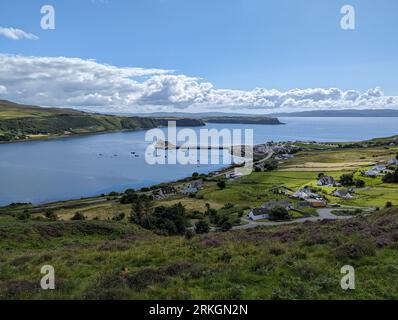 An aerial view of Idrigil Bay, Isle of Skye, Scotland Stockfoto