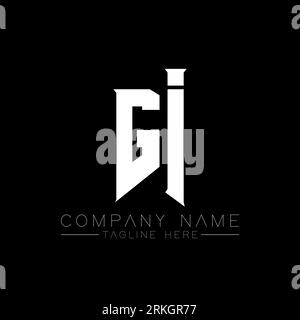 Logo-Design für GI-Buchstaben. Anfangsbuchstaben das Logo von GI Gaming für Technologieunternehmen. Designvorlage für Tech Letter GI Minimal Logo. GI-Letter-Design V Stock Vektor