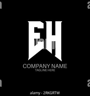 EH Letter Logo Design. Initial letters EH gaming's logo icon for technology companies. Tech letter EH minimal logo design template. EH letter design v Stock Vektor