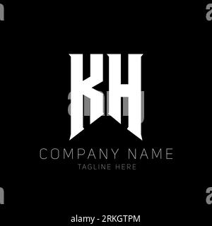 KH Letter Logo Design. Initial letters KH gaming's logo icon for technology companies. Tech letter KH minimal logo design template. KH letter design v Stock Vektor