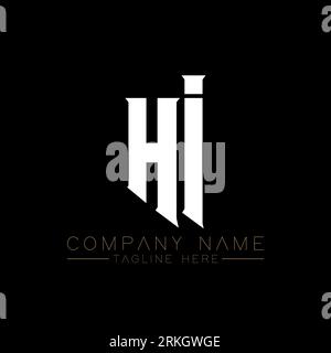 HI Letter Logo Design. Initial letters HI gaming's logo icon for technology companies. Tech letter HI minimal logo design template. HI letter design v Stock Vektor