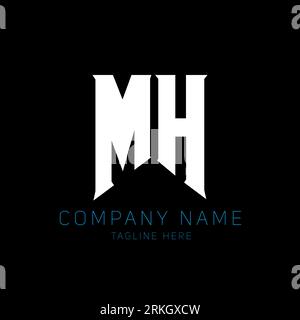MH Letter Logo Design. Initial letters MH gaming's logo icon for technology companies. Tech letter MH minimal logo design template. MH letter design v Stock Vektor