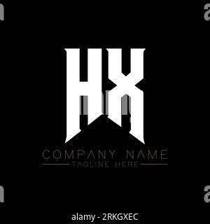 HX Letter Logo Design. Initial letters HX gaming's logo icon for technology companies. Tech letter HX minimal logo design template. HX letter design v Stock Vektor