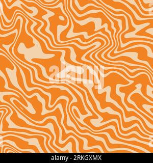 Retro psychedelic background for social media post. Trendy 70s distorted wavy square backdrop in groovy style. Vector abstract trippy pattern. Twisted Stock Vektor