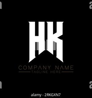 HK Letter Logo Design. Anfangsbuchstaben HK Gaming-Logo-Symbol für Technologieunternehmen. Designvorlage für Tech Letter HK Minimal Logo. HK Letter Design V Stock Vektor