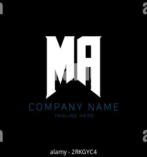 MA Letter Logo Design. Initial letters MA gaming's logo icon for technology companies. Tech letter MA minimal logo design template. MA letter design v Stock Vektor