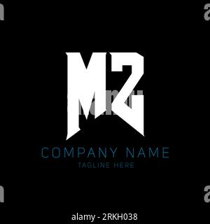 MZ Letter Logo Design. Initial letters MZ gaming's logo icon for technology companies. Tech letter MZ minimal logo design template. MZ letter design v Stock Vector