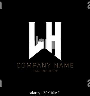 Logodesign mit linkem Buchstaben. Anfangsbuchstaben das Logo von LH Gaming für Technologieunternehmen. Tech Letter LH Minimal Logo Design-Vorlage. Linker Buchstabe, Ausführung V Stock Vektor