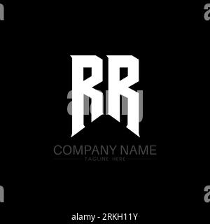 RR Letter Logo Design. Initial letters RR gaming's logo icon for technology companies. Tech letter RR minimal logo design template. RR letter design v Stock Vektor