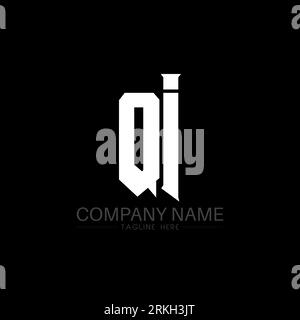 QI Letter Logo Design. Initial letters QI gaming's logo icon for technology companies. Tech letter QI minimal logo design template. QI letter design v Stock Vector