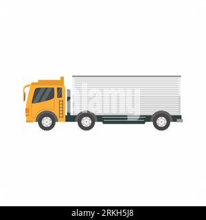 Fast shipping delivery truck vehicle icon isolated on white background. Logistic product transportation industry. Delivery service concept. Flat carto Stock Vektor