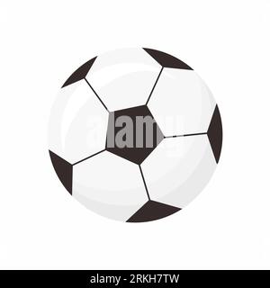 Flat icon of football ball sport. Soccer ball in cartoon style isolated on white background. Equipment for exercise. Championship final play game spor Stock Vektor