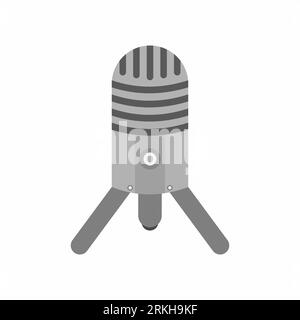 Samson Meteor USB Mic. Producing rich audio recording for any application. Podcast microphone icon isolated on white background. Webcast audio record Stock Vector