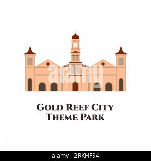 Gold Reef City is an amusement park in Johannesburg, South Africa. One of southern Africa's biggest and best theme parks, with rides and attractions f Stock Vektor