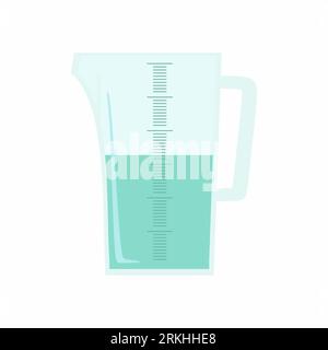 Measuring cup icon. Kitchenware for cooking or beaker. Vector colored flat cartoon design coffee barista measuring milliliters glass illustration isol Stock Vektor