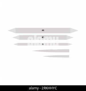 Blending stumps collection flat icon design. Painting and writing staff cartoon style isolated on white background. Tools for artist, school equipment Stock Vector