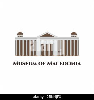 Museum of the Republic of North Macedonia. It is a national institution in North Macedonia and one of the oldest museums in the country. It gives idea Stock Vector