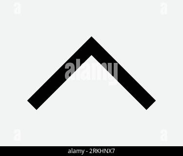 Caret Symbol Icon Arrow Point Pointing Up Pointer North Ahead Enter Entrance Path Black White Outline Shape Vector Clipart Graphic Artwork Sign Symbol Stock Vector