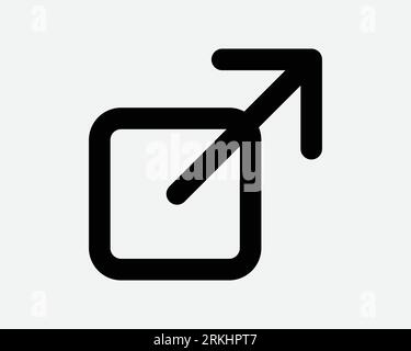 External Link Line Icon Arrow Point Pointer Web Website Webpage Navigation URL Open Page Site Black White Outline Shape Vector Clipart Sign Symbol Stock Vektor