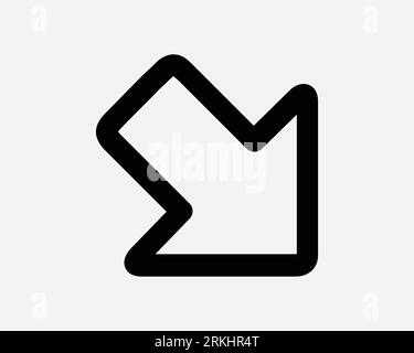 Bottom Right Arrow Line Down Under Escape Exit Path Route Road Traffic Direction Navigation Position Location Indication Cursor Icon Vector Sign Symbo Stock Vector