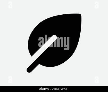 Leaf Icon Nature Fall Autumn Eco Green Organic Natural Ecology Environment Black White Outline Shape Vector Clipart Graphic Illustration Sign Symbol Stock Vector