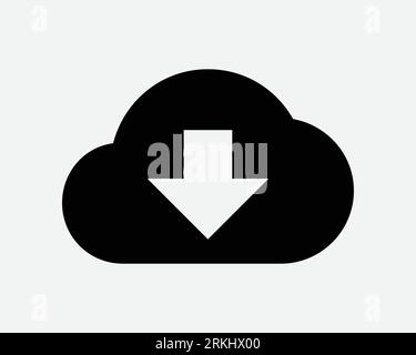 Download Cloud Icon Server Storage Internet Data Connection Computer Black White Outline Shape Vector Clipart Graphic Illustration Artwork Sign Symbol Stock Vector