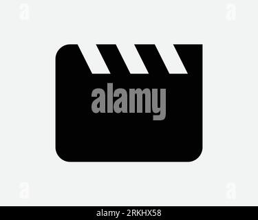 Film Clapperboard Icon Film Kino Video Clapboard Clap Board Action Scene Studio Media Entertainment Industrie Schwarz Weiß Form Vektor Zeichen Symbol Stock Vektor