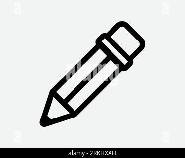 Pencil Edit Icon Pen Stationery Draw Write Drawing Writing Study Black White Outline Shape Vector Clipart Graphic Illustration Artwork Sign Symbol Stock Vector