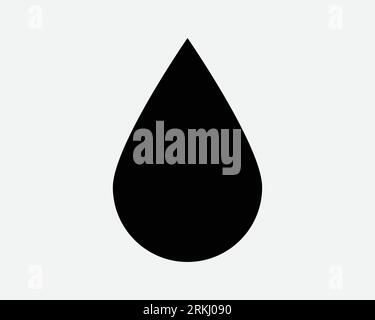 Water Droplet Icon Liquid Oil Drop Drip Rain Raindrop Wet Blood Black White Outline Tear Shape Vector Clipart Graphic Illustration Artwork Sign Symbol Stock Vector