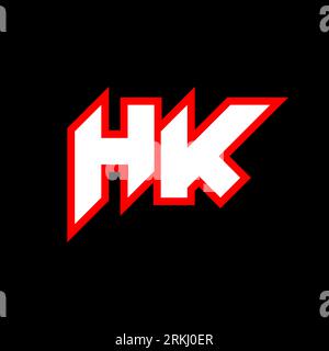 HK-Logo, anfängliches HK-Buchstabendesign im Sci-fi-Stil. HK-Logo für Spiele, E-Sport, Technologie, Digital, Community oder Business. H K Sport Modern Ita Stock Vektor