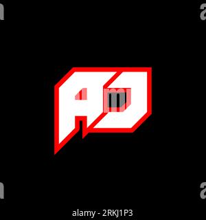 AJ letter logo design on black background. AJ creative initials letter logo concept. aj icon design. AJ white and red letter icon design on black back Stock Vektor