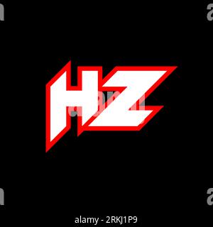 HZ logo design, initial HZ letter design with sci-fi style. HZ logo for game, esport, Technology, Digital, Community or Business. H Z sport modern Ita Stock Vektor