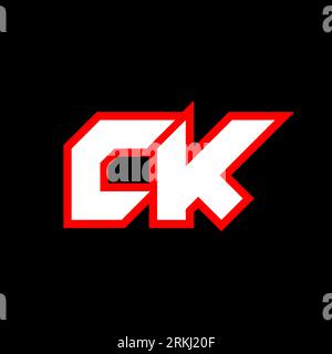 CK logo design, initial CK letter design with sci-fi style. CK logo for game, esport, Technology, Digital, Community or Business. C K sport modern Ita Stock Vektor