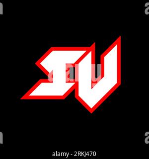 IV logo design, initial IV letter design with sci-fi style. IV logo for game, esport, Technology, Digital, Community or Business. I V sport modern Ita Stock Vektor