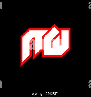 NW logo design, initial NW letter design with sci-fi style. NW logo for game, esport, Technology, Digital, Community or Business. N W sport modern Ita Stock Vektor