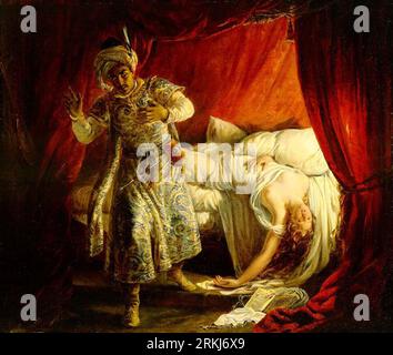 Othello and Desdemona 1829 by Alexandre-Marie Colin Stock Photo