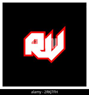 RV-Logo-Design, RV-Anfangsbuchstaben-Design mit Sci-fi-Stil. RV-Logo für Spiele, E-Sport, Technologie, Digital, Community oder Business. R V Sport Modern Ita Stock Vektor