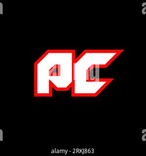 PC logo design, initial PC letter design with sci-fi style. PC logo for game, esport, Technology, Digital, Community or Business. P C sport modern Ita Stock Vektor