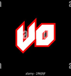 VO logo design, initial VO letter design with sci-fi style. VO logo for game, esport, Technology, Digital, Community or Business. V O sport modern Ita Stock Vektor