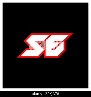 SE logo design, initial SE letter design with sci-fi style. SE logo for game, esport, Technology, Digital, Community or Business. S E sport modern Ita Stock Vektor