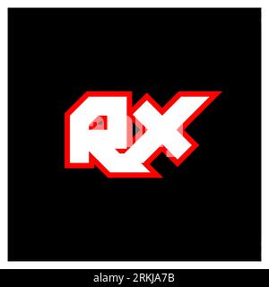 RX logo design, initial RX letter design with sci-fi style. RX logo for game, esport, Technology, Digital, Community or Business. R X sport modern Ita Stock Vektor