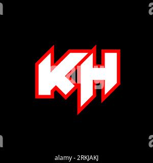 KH logo design, initial KH letter design with sci-fi style. KH logo for game, esport, Technology, Digital, Community or Business. K H sport modern Ita Stock Vektor