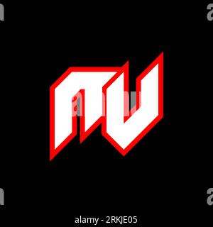 NV-Logo, anfängliches NV-Buchstabendesign im Sci-fi-Stil. NV-Logo für Spiele, eSport, Technologie, Digital, Community oder Business. N V Sport Modern Ita Stock Vektor