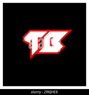 TB-Logo-Design, Anfangsbuchstabendesign mit Science-fiction-Stil. TB-Logo für Spiele, eSport, Technologie, Digital, Community oder Business. T B Sport Modern Ita Stock Vektor