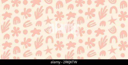 Seamless vector pattern of abstract doodle hand drawn organic shapes. background illustration. Stock Vektor