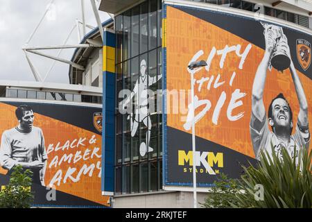 Hull, Großbritannien. 25. August 2023. A General View of the MKM Stadium before the Sky Bet Championship Match Hull City vs Bristol City at MKM Stadium, Hull, Großbritannien, 25. August 2023 (Foto: Mark Cosgrove/News Images) in Hull, Großbritannien am 25.08.2023. (Foto: Mark Cosgrove/News Images/SIPA USA) Credit: SIPA USA/Alamy Live News Stockfoto